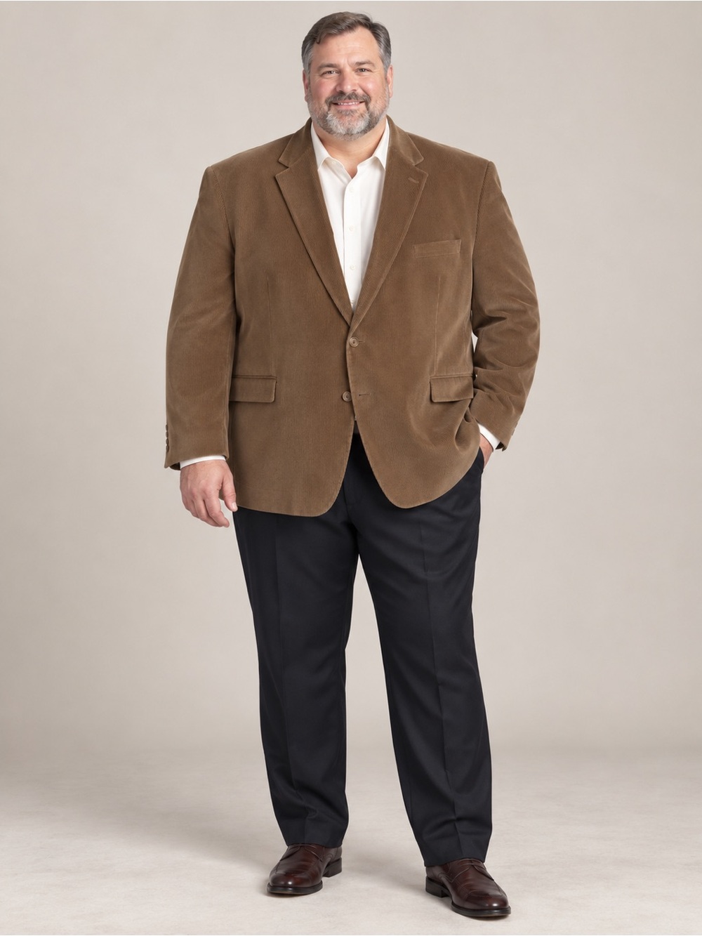 Saddlebred Brown Corduroy Sport Coat - Classic Two-Button Blazer